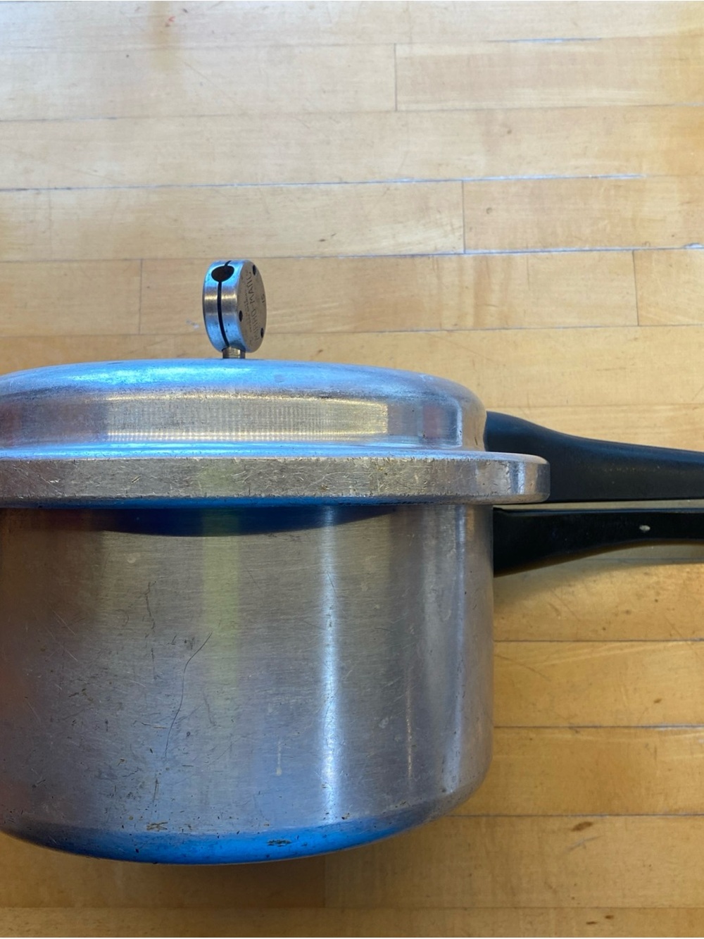 Mirro-Matic Vintage Aluminum Stovetop Pressure Cooker - Silver with Black Handle